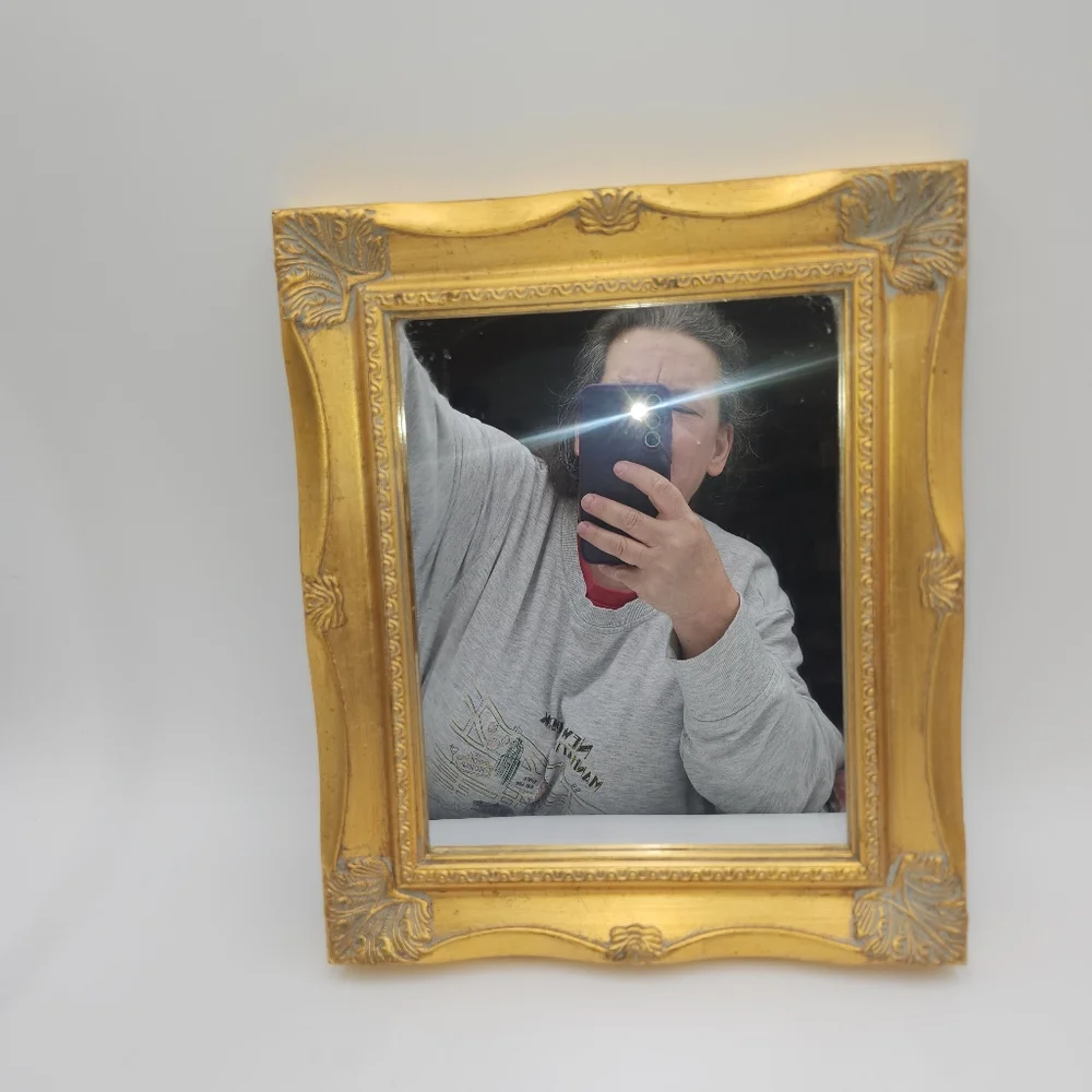 Vintage Wall Mirror Gold Gilt Baroque Hollywood Regency 13
